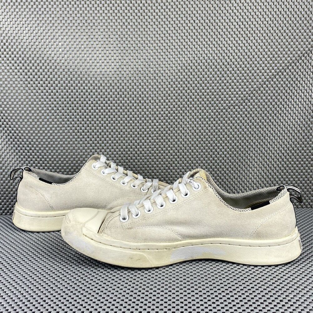 Converse Jack Purcell Shoes Mens 7 Womens 8.5 White Lace Up Low Top Sneakers - Picture 5 of 10